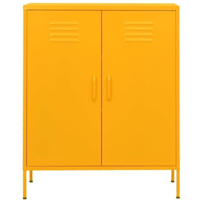 Armoire de rangement Jaune moutarde 80x35x101,5 cm Acier – Image 4