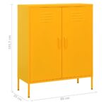 Armoire de rangement Jaune moutarde 80x35x101,5 cm Acier – Image 8