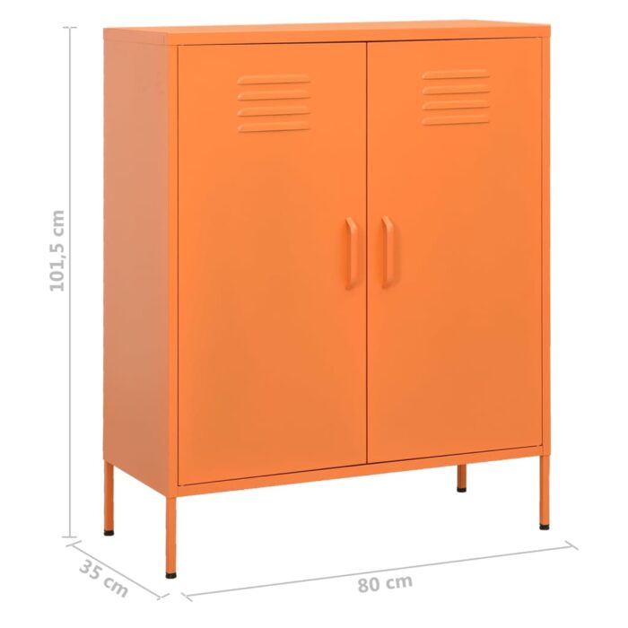 Armoire de rangement Orange 80x35x101,5 cm Acier – Image 8