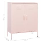 Armoire de rangement Rose 80x35x101,5 cm Acier – Image 8
