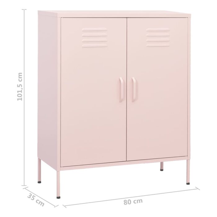 Armoire de rangement Rose 80x35x101,5 cm Acier – Image 8