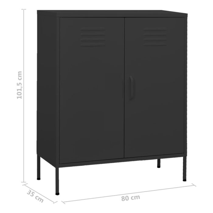 Armoire de rangement Anthracite 80x35x101,5 cm Acier – Image 8