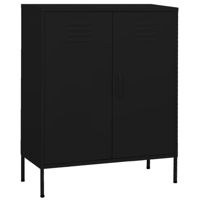 Armoire de rangement Noir 80x35x101,5 cm Acier – Image 1