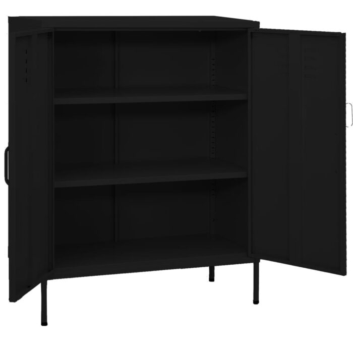 Armoire de rangement Noir 80x35x101,5 cm Acier – Image 3