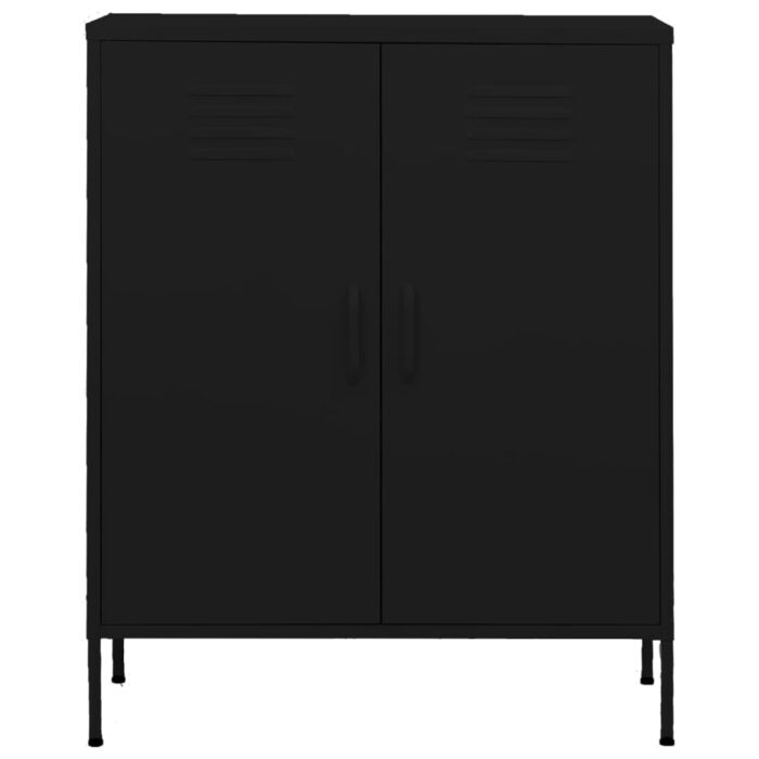 Armoire de rangement Noir 80x35x101,5 cm Acier – Image 4