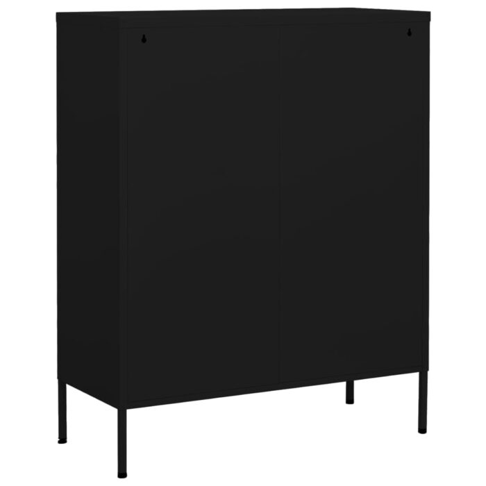 Armoire de rangement Noir 80x35x101,5 cm Acier – Image 6