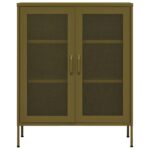 Armoire de rangement Vert olive 80x35x101,5 cm Acier – Image 2
