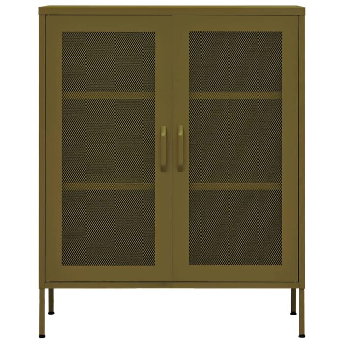 Armoire de rangement Vert olive 80x35x101,5 cm Acier – Image 2