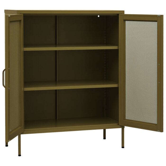 Armoire de rangement Vert olive 80x35x101,5 cm Acier – Image 3
