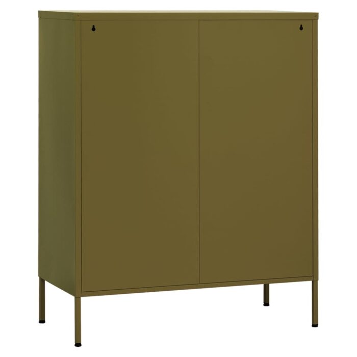 Armoire de rangement Vert olive 80x35x101,5 cm Acier – Image 5
