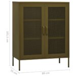 Armoire de rangement Vert olive 80x35x101,5 cm Acier – Image 7