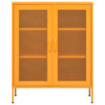 Armoire de rangement Jaune moutarde 80x35x101,5 cm Acier – Image 2