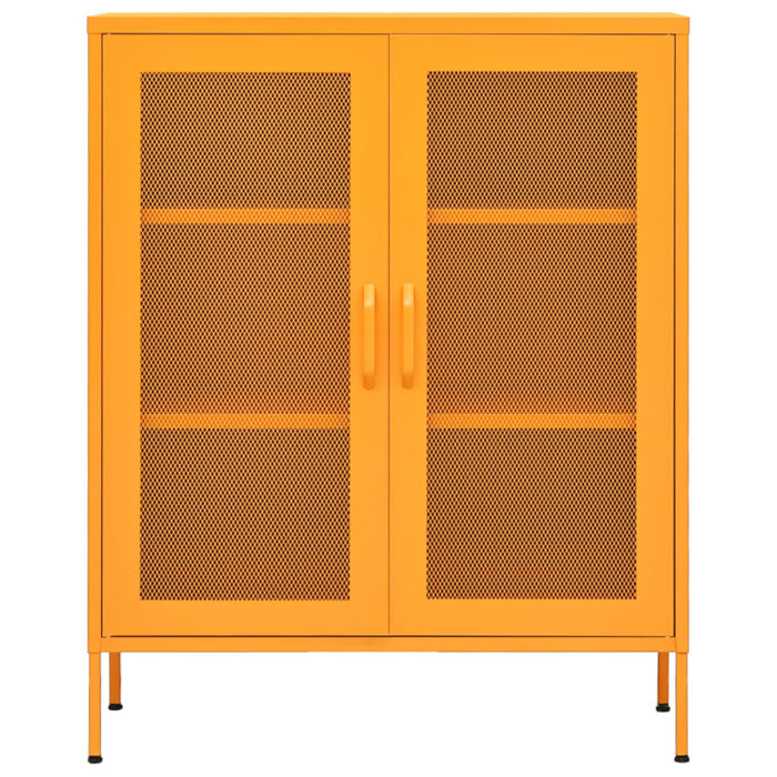 Armoire de rangement Jaune moutarde 80x35x101,5 cm Acier – Image 2