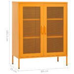 Armoire de rangement Jaune moutarde 80x35x101,5 cm Acier – Image 7