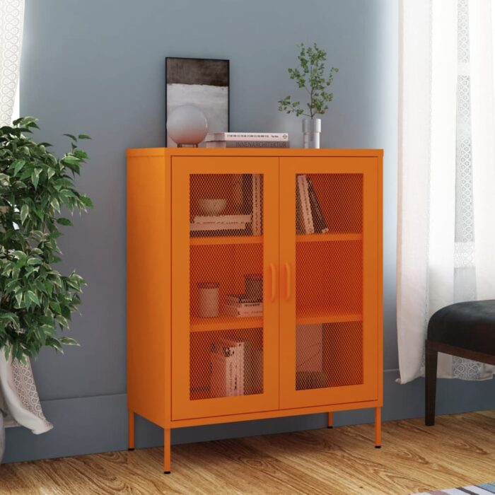Armoire de rangement Orange 80x35x101,5 cm Acier – Image 1