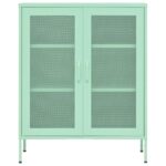 Armoire de rangement Vert menthe 80x35x101,5 cm Acier – Image 2