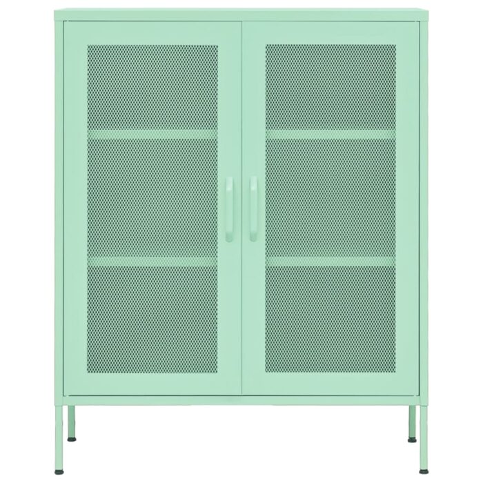 Armoire de rangement Vert menthe 80x35x101,5 cm Acier – Image 2