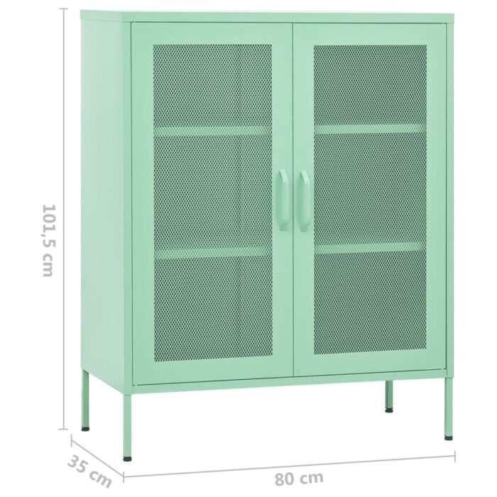 Armoire de rangement Vert menthe 80x35x101,5 cm Acier – Image 7