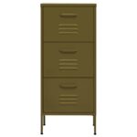 Armoire de rangement Vert olive 42,5x35x101,5 cm Acier – Image 2