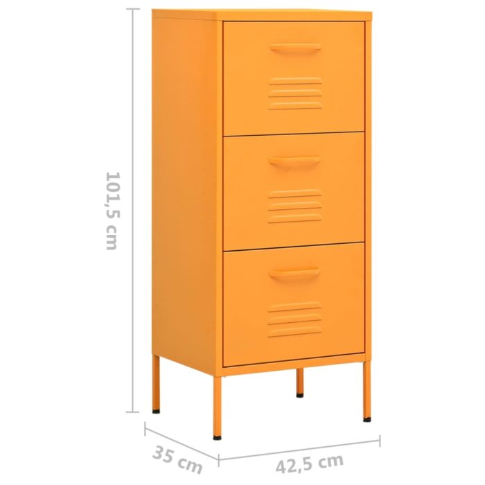 Armoire de rangement Jaune moutarde 42,5x35x101,5 cm Acier – Image 8