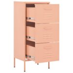 Armoire de rangement Rose 42,5x35x101,5 cm Acier – Image 5