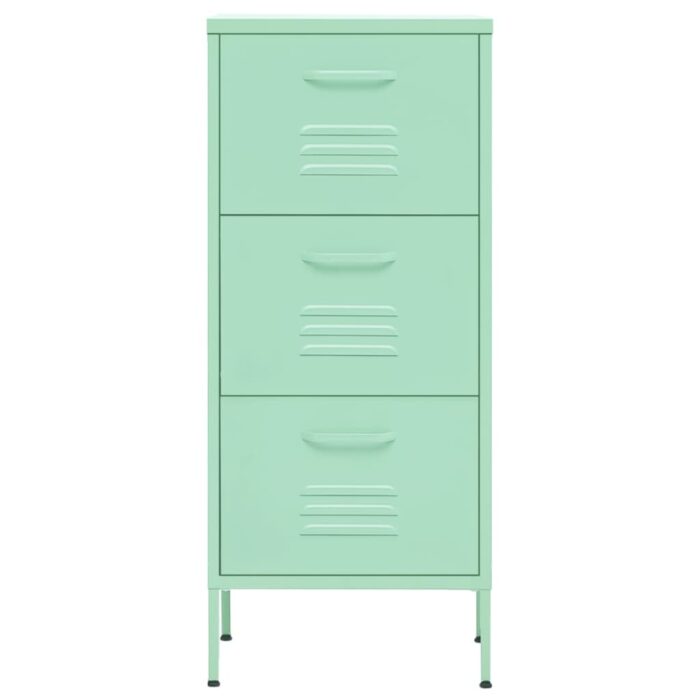 Armoire de rangement Vert menthe 42,5x35x101,5 cm Acier – Image 2