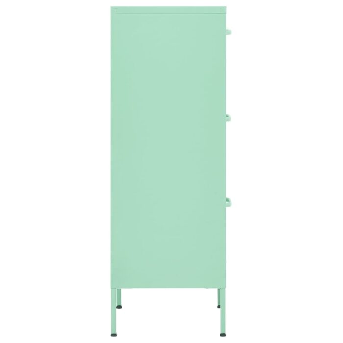 Armoire de rangement Vert menthe 42,5x35x101,5 cm Acier – Image 3