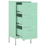 Armoire de rangement Vert menthe 42,5x35x101,5 cm Acier – Image 5