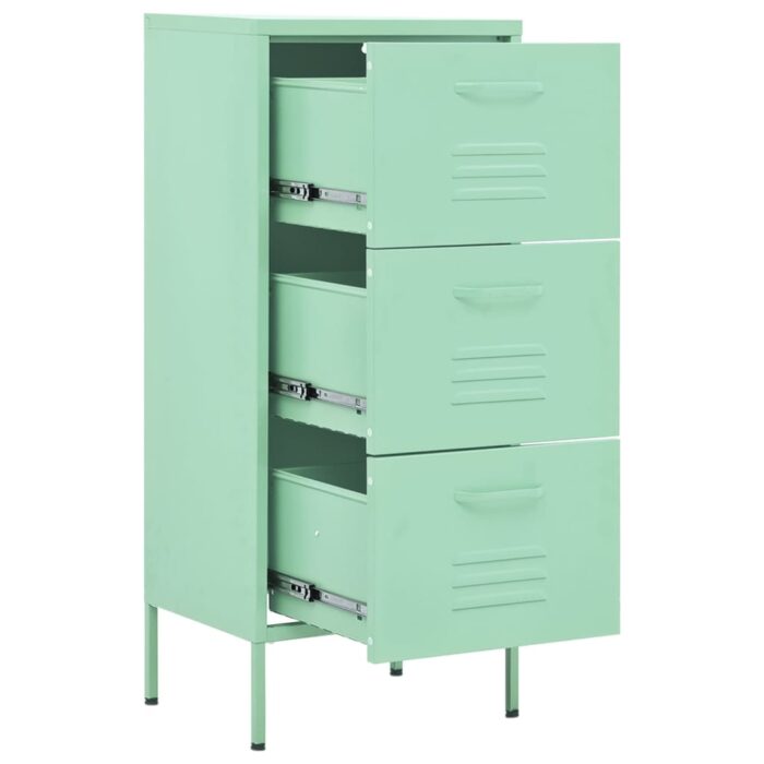 Armoire de rangement Vert menthe 42,5x35x101,5 cm Acier – Image 5