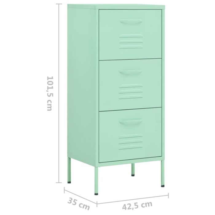 Armoire de rangement Vert menthe 42,5x35x101,5 cm Acier – Image 8