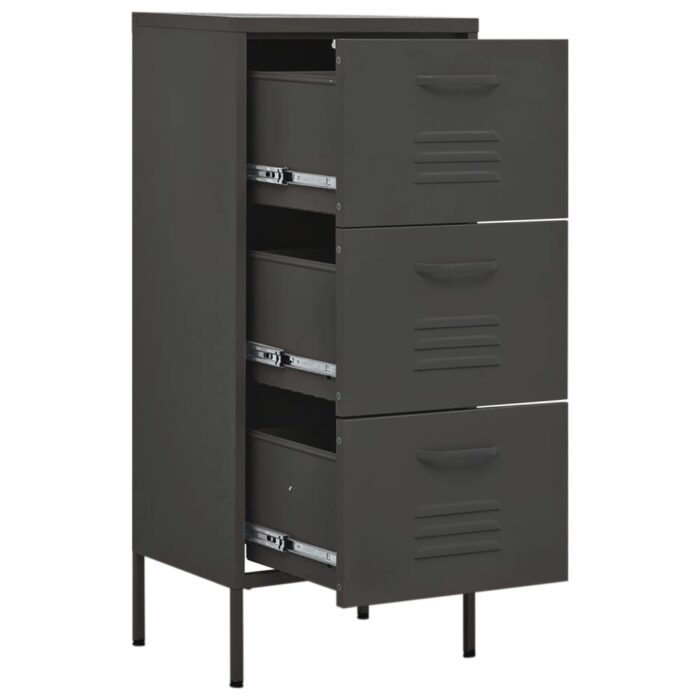 Armoire de rangement Anthracite 42,5x35x101,5 cm Acier – Image 5