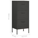 Armoire de rangement Anthracite 42,5x35x101,5 cm Acier – Image 8