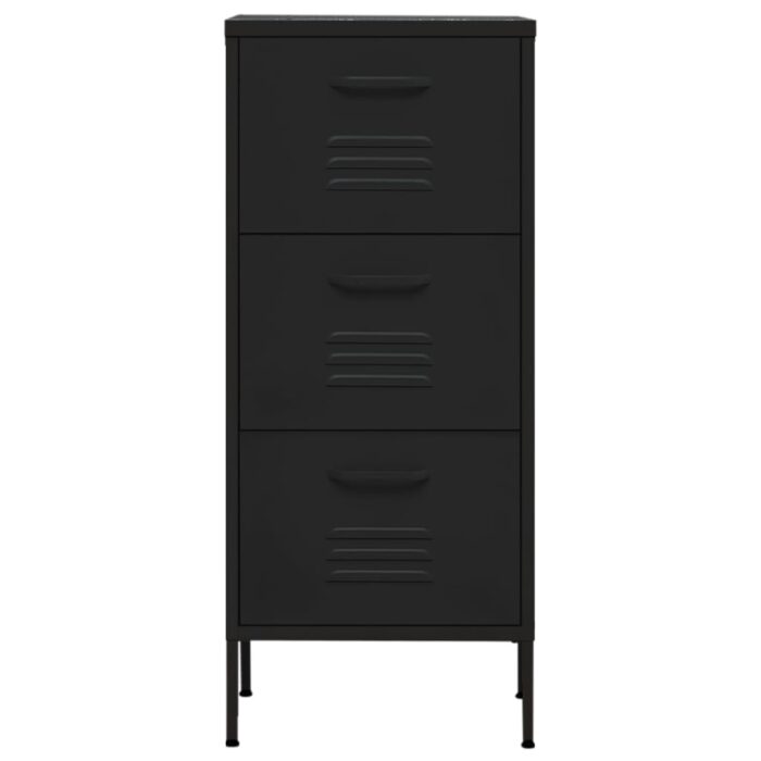 Armoire de rangement Noir 42,5x35x101,5 cm Acier – Image 2
