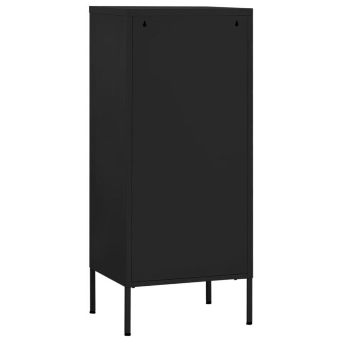 Armoire de rangement Noir 42,5x35x101,5 cm Acier – Image 4