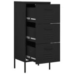 Armoire de rangement Noir 42,5x35x101,5 cm Acier – Image 5