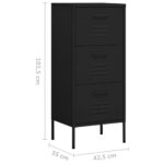 Armoire de rangement Noir 42,5x35x101,5 cm Acier – Image 8