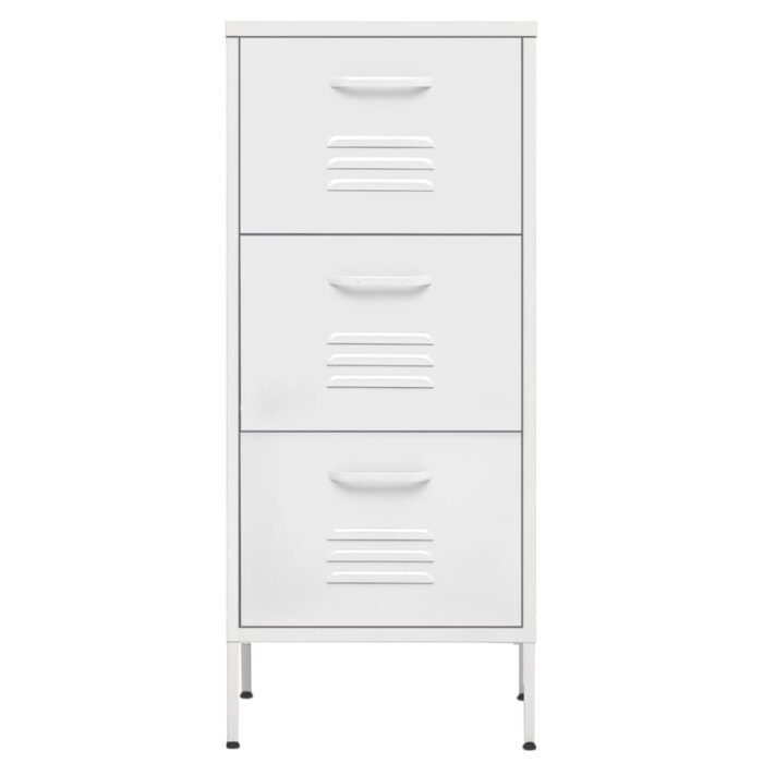 Armoire de rangement Blanc 42,5x35x101,5 cm Acier – Image 2