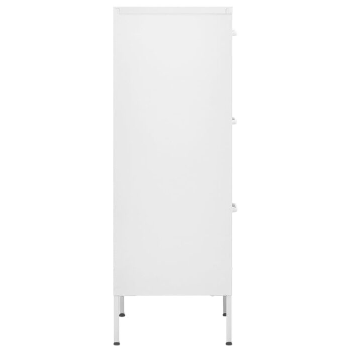Armoire de rangement Blanc 42,5x35x101,5 cm Acier – Image 3