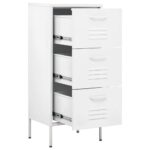 Armoire de rangement Blanc 42,5x35x101,5 cm Acier – Image 5
