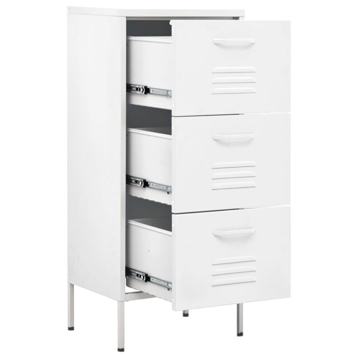 Armoire de rangement Blanc 42,5x35x101,5 cm Acier – Image 5
