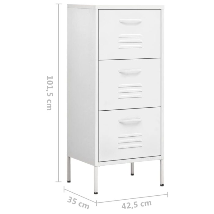Armoire de rangement Blanc 42,5x35x101,5 cm Acier – Image 8