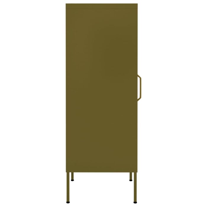 Armoire de rangement Vert olive 42,5x35x101,5 cm Acier – Image 2
