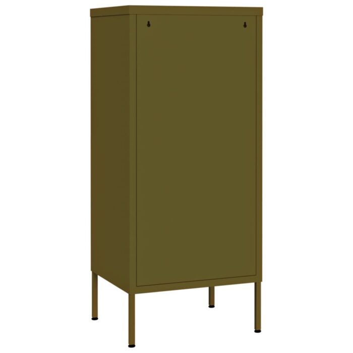 Armoire de rangement Vert olive 42,5x35x101,5 cm Acier – Image 3