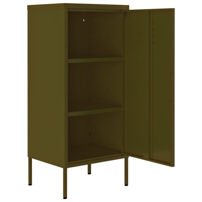 Armoire de rangement Vert olive 42,5x35x101,5 cm Acier – Image 4