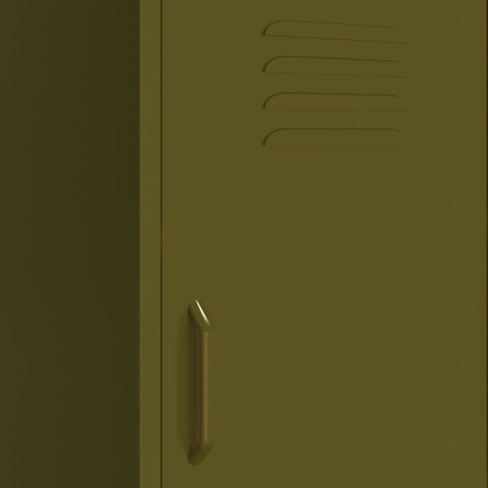 Armoire de rangement Vert olive 42,5x35x101,5 cm Acier – Image 5