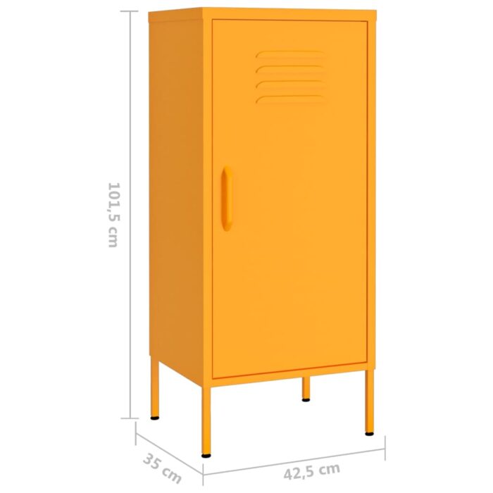 Armoire de rangement Jaune moutarde 42,5x35x101,5 cm Acier – Image 6