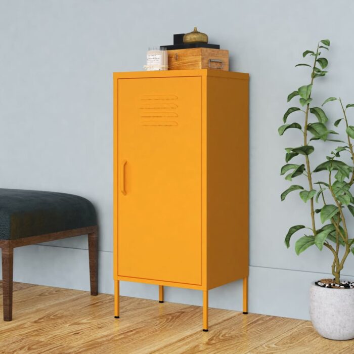 Armoire de rangement Jaune moutarde 42,5x35x101,5 cm Acier – Image 1