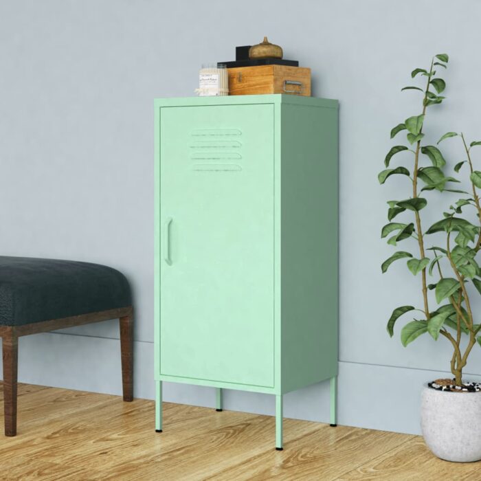 VXL8720286565063_m_en_hd_1.jpg Armoire de rangement Vert menthe 42,5x35x101,5 cm Acier – Image 1
