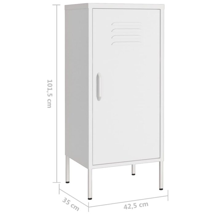 Armoire de rangement Blanc 42,5x35x101,5 cm Acier – Image 6