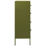 Commode Vert olive 80x35x101,5 cm Acier – Image 4